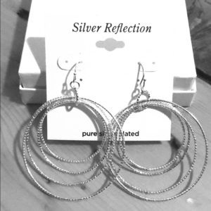 Silver circle earrings